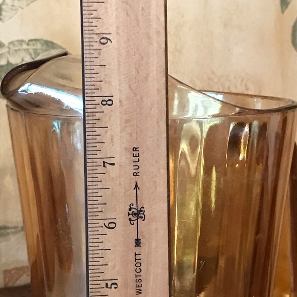 VINTAGE CARNIVAL GLASS IRIDESCENT PITCHER - Picture 10 of 14